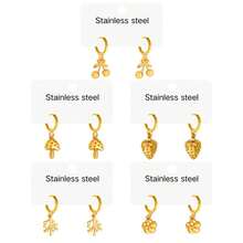 几何耳环，时尚百搭优雅耳环 - 金色 - 查看 5