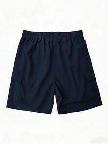 Quần short nam mùa hè kiểu cargo năng động, quần short Bermuda nhiều túi tối giản, thích hợp cho chạy bộ và thể thao. - Màu xanh hải quân - Xem 3