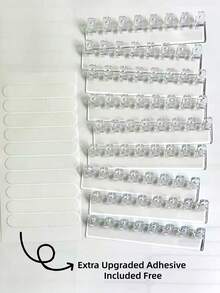 8钩首饰收纳架3件套，壁挂式首饰展示收纳架，带挂钩和搁板，可拆卸首饰塔，现代家居装饰 - 彩色 - 查看 12