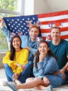 8pcs/Set American Independence Day Patriotic Headbands, USA Flag Headbands, Suitable For Independence Day, Memorial Day, Veterans Day Theme Party Decorations And Gifts (Random) - Multicolor - View 2