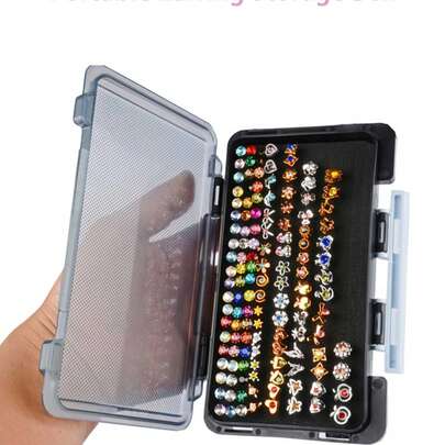 Portable Earring Storage Box, Transparent Earring Holder, Minimalist Elegant Compact Jewelry Box, Earring Organizer With Foam Holes For Stud And Dangle Earrings, Jewelry Display Case