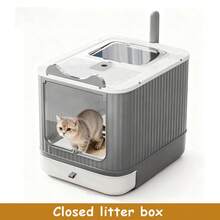 Litter Box – Extra-Large Enclosed Litter Tray With Front Drawer & Top Cover, Fully Enclosed Double-Door Entry, Rear-Attached Scoop, Shaped Like An Adorable Cat For Aesthetic Appeal And Practical Use. Its Closed Design Features Front Entry And Top Exit To Effectively Minimize Litter Scatter And Contain Odor. Available In White, Pink, And Yellow, It Also Offers An Optional Litter Mat That Traps Residue From Paws, Keeping Floors Clean And Simplifying Cleanup. - 均碼 - 查看 2