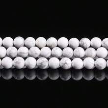 Natural White Stone Beads Howlite Crystal Pearl Jades Moon Round Loose Waist Beads For Jewelry Making DIY Handmade Bracelet - Multicolor - View 6