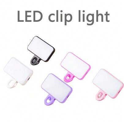 DO AS YOU WISH Small Clip-On Fill Light, Three Color Lighting Selfie Accessory, Five Colors Available, 150mah Battery Outdoor Use, No Charging Cable Included