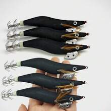 Avlcoaky 6件装虾形拟饵，夜光钓鱼饵，适用于海水和淡水钓鱼，鱿鱼钩 - 彩色 - 查看 6