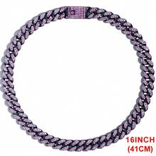 13毫米菱形紫色爪镶链，两排镶钻说唱歌手项链手链，男女皆宜，颈链饰品 - 男士項鍊手鍊 - 查看 10