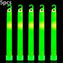 5 pièces Bâtons lumineux suspendus, éclairage d'urgence pour le camping en extérieur, convient pour les fêtes, le camping, Noël, Halloween et autres occasions - Vert - Voir 6