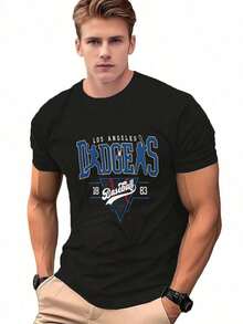 Camiseta de Béisbol de los de Los Ángeles para Hombre, Diseño Clásico con el Logotipo del Equipo para Fanáticos 2VKI - Albaricoque - Ver 7
