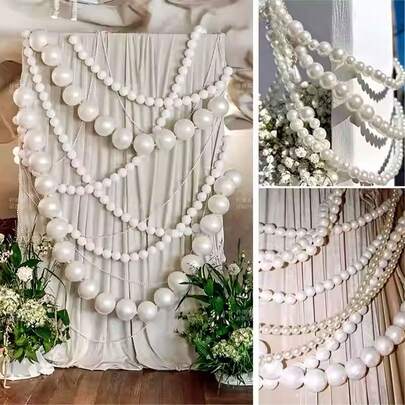 10pcs Faux Large Pearl Decorations, Suitable For Weddings, Celebrations, Parties, Backdrops, Decorations, Stairs, Romantic Scenes, Atmosphere Decor, Home Decor