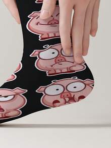 1 Pair Cartoon Animal 360 Printed Crew Socks, 360° All-Over Print Design, Cute And Fun Novelty Socks, All-Season Unisex Socks - Multicolor - View 6