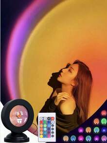 1 Stück USB betriebene LED Sonnenuntergang Projektionslampe, einstellbarer Winkel Sonnenuntergang Stimmungslicht, LED Nachtlicht geeignet für Fotografie/Party Dekoration, Wohnzimmer, Schlafzimmer, Camping, Hochzeit, auch ein tolles Weihnachtsgeschenk für Frauen, Mädchen, Freunde und Familie - Verschiedenfarbig - Übersicht 2