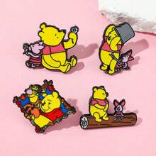 Disney 经典卡通小熊珐琅胸针背包服装首饰金属徽章配饰节日礼物 - 彩色 - 查看 3