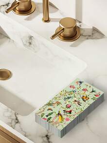 20pcs Elegant Watercolor Paper Napkins, Bird And Floral Patterns, 2-Ply, Suitable For Weddings, Birthdays, Celebrations, Watercolor Bird Print, Disposable Fancy Napkins For Parties, Dining Table Decor - Multicolor - View 5