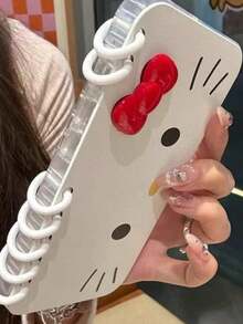 SANRIO Creative Funny Notebook KT Cat Bow Applicable To 16 Pro Max Phone Case, Cute Minimalist Protective Cover Compatible With IPhone 15 Pro Max, 14, 13 - Multicolor - View 3