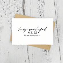 1pc Minimalist Wedding Card For My Dear Mom, Wedding Day Card, Interesting Wedding Party Card, Wedding Party Gift, Special Card - A - View 3