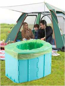 Portable Toilet, Emergency Toilet Kit - Foldable, Reusable, Includes Waste Solidifier Gel, High-Quality Outdoor Trash Bags, Compact Size For Outdoor Use, Suitable For Camping/Hiking, Car Emergency, RV Travel, And Disaster Preparedness - Multicolor - View 5