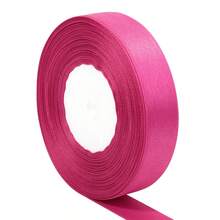 25 Yards/Roll Satin Ribbon, Solid Fuchsia Color, Shiny Fabric Suitable For DIY Wedding Invitations, Bridal Bouquets, Gift Wrapping, Party Decorations, Sewing Crafts, Bridal Bouquet Accessories, Wedding Decorations - Hot Pink - View 12