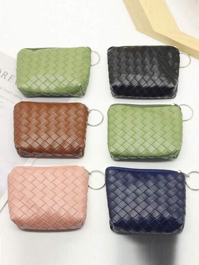 编织纹理零钱包，迷你钱包，零钱包钥匙扣，学生小手拿包