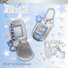 Ốp điện thoại kiểu mới 2026 màu bạc/hồng phong cách Y2K cổ điển - Túi đựng thẻ SIM kép/thẻ ID bằng da PU màu bạc/hồng, ví mini kèm móc khóa, phụ kiện dễ thương và đáng yêu, vật dụng không thể thiếu cho mùa tựu trường. - A - Xem 14