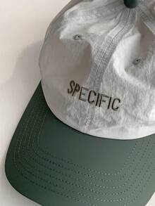 1pc Quick-Dry Color-Block Baseball Cap With Letter Embroidery, Minimalist Contrast Color Soft Crown Duck Bill Cap, Lightweight Breathable Thin Summer Hat, Couple Versatile Outdoor Sports Spring Trip Student Sun Protection Casual Cap For Men - SPECIFIC Splicing - View 9
