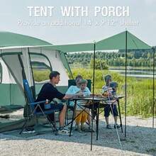 8 Person Tents For Camping Easy Setup Cabin Tent With Large Porch 2 Room Waterproof Family Camping Tent For Outdoor Camping Patio - blue - 查看 7