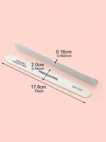 50支装专业直柄木质指甲锉，180/240目，薄型指甲锉，用于美甲，一次性使用，干净且经济实惠 - 淺灰色 - 查看 5