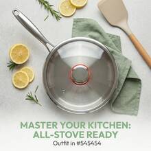 1 pieza Sartén antiadherente de acero inoxidable de 3 capas, apta para todo tipo de cocinas, calentamiento rápido y uniforme, sartén para panqueques, compatible con cocina de inducción, utensilios de cocina, wok, apta para lavavajillas, sartén antiadherente, sartén pequeña, sartén antiadherente con tapa, olla de cocina, sartén con panal, utensilios de cocina modernos, sartén de moda, sartén de alta calidad, utensilios de cocina duraderos, menaje de cocina multifuncional, sartén antiadherente, uso profesional de chef, cocina diaria, hogar y vida, cocina y comedor, utensilios y piezas de cocina - Ver 9