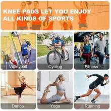 1双排球护膝，柔软透气，男女通用，适用于排球、足球、舞蹈、瑜伽、网球、跑步、骑行、健身、攀岩等运动 - 彩色 - 查看 9