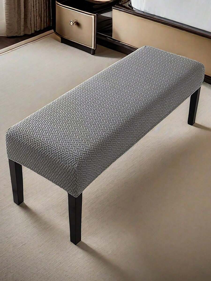 1件抽象格子长凳套,提花弹力面料,现代简约风格,厚实耐用防污防刮,适用于家庭、办公室、长凳、钢琴凳、椅子等。 - 深灰色 - 查看 1