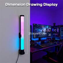 1pc/2pcs USB Powered Desktop Decorative LED Light Strip, RGB Night Light, Suitable For Gaming, TV, Computer Side, Bedroom Decor, Desktop Lighting - Black - View 11