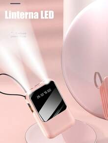 Mini Power Bank 20000mAh Built-In Fast Charging With Digital Display And 4 Cables Portable External Power Bank - 黑色 - 查看 6