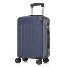 YONSLY Hard Shell Suitcase 16/20/24/28 Inches With 4 360° Wheels Sturdy Double Zipper Combination Lock Mesh Pocket Soft Rubber Handle Travel Suitcase - 深藍 - 查看 11