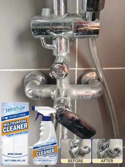jakehoe 1瓶浴室清洁剂，水垢去除剂，多用途清洁剂，适用于清洁浴室玻璃、墙壁、水槽、浴缸等，省时省力，是馈赠亲朋好友的绝佳礼物