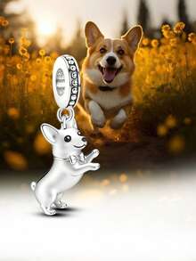 1 pieza Colgante de Chihuahua de Plata de Ley 925, adecuado para hacer pulseras, collares y joyería DIY, y para decoración diaria de las mujeres - Estilo 4 - Ver 5