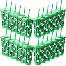 10pcs/1pc Creative Football Straw Cup, Reusable Large Capacity Plastic Football Cup (With Lid And Straw), Material: Coffee Cup, Suitable As A Gift, Applicable For Beverages, Soda, Beer, Iced Coffee, Hot Coffee, Cold And Hot Drinks, Etc. - View 7