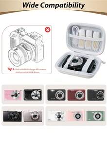 Digital Camera Case, CCD Mini Camera Bag Suitable For CAMKORY, PIXPRO FZ45/FZ55, IXUS 285 HS, Lecran, Small Travel Portable Camera Bag With Mesh Pocket For Accessories And SD Card Digital Bag Storage Case Electronic Organizer Holiday Essential Travel Essentials - Multicolor - View 2