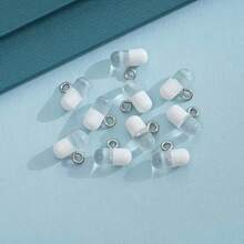 10 mặt dây chuyền hình viên thuốc nhỏ, phụ kiện trang sức bằng nhựa, nguyên liệu tự làm khuyên tai và vòng cổ. - Thuốc tự chế - Xem 13