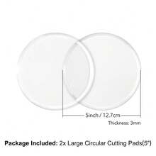 2pcs Anti-Deformation Round Cutting Mats, Made Of Transparent Polycarbonate Plastic Material, With 3.5 Inch/5 Inch Dual Size Round Cutting Boards, Handmade DIY Cutting, Carving And Model Making Mats - Transparent - View 14