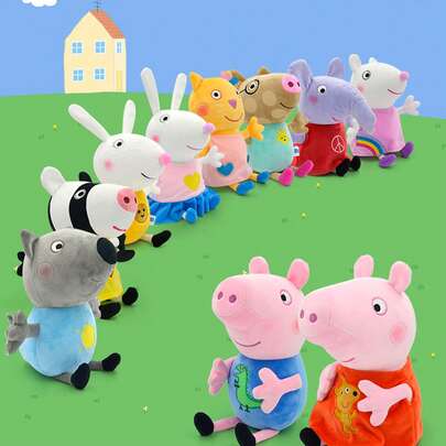  Búp bê nhồi bông Peppa Pig màu hồng 9 inch - Thú nhồi bông mềm mại và thoải mái - Quà tặng cho trẻ nhỏ và trẻ em