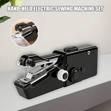Portable Electric Handheld Sewing Machine, Suitable For DIY Sewing, Fabrics, Garments, Travel, Home Use, Easy To Use, Ideal For Beginners, Compact Size 8.2"X2.7"X1.2", (Note: Only For Lightweight Fabrics/Accessories ) - Black - View 1