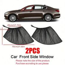 2pcs Car Front And Rear Window Sun Shade & Mosquito Net Cover, Suitable For Sedan - Category - View 2