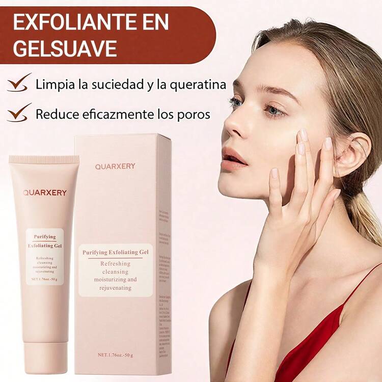 Gel Exfoliante Purificante 4 Piezas - Suave para Rostro, Limpia Suciedad, Aceites y Contaminação | Hidrata, Regula Equilibrio Agua-Aceite, Apto para Todas las Pieles (Grasa, Seca, Mixta) - transparente - Añade 2