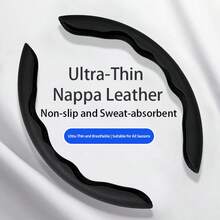 Nappa Leather Car Steering Wheel Cover, Anti-Slip Breathable Ultra-Thin, Suitable For Tesla, Audi And Other Models - Multicolor - View 10