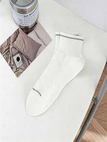 1双男士纯色透气薄网眼短袜，适合春夏穿着 - 彩色 - 查看 11