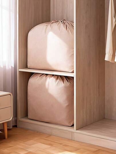 1pc Oxford Cloth Drawstring Storage Bag, Toy Storage Bag & Clothing Storage Bag, Soft Fabric, Comfortable Handle, Transparent Window, Two-Way Alloy Zipper, Ideal For Home Clothing & Miscellaneous Storage, Space Management & Cabinet Top Storage, Dark Gray - Multi-Purpose School/Teacher Organizer Bags, Storage Bins & Under Bed Containers For Closet Organizing Clothes, Blankets, Pillows, Comforters & Sweaters