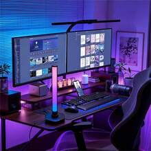 1pc/2pcs USB Powered Desktop Decorative LED Light Strip, RGB Night Light, Suitable For Gaming, TV, Computer Side, Bedroom Decor, Desktop Lighting - Black - View 2