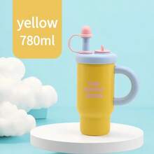 Bình giữ nhiệt bằng thép không gỉ dung tích lớn có tay cầm, bình nước văn phòng có ống hút, cốc trà phù hợp cho cả nam và nữ, cốc cà phê du lịch cách nhiệt chân không bằng thép không gỉ có thể tái sử dụng, cốc đựng đồ uống cách nhiệt chống rò rỉ. - Nhiều màu - Xem 13