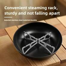 1pc/3pcs Unique Style Steamer Rack, Stainless Steel Steamer Rack, Kitchen Steamer Accessories, Suitable For Air Fryer, Soup Pot, Pressure Cooker, Round Cake Pan, Oven, Stainless Steel Baking Cooling Steam Grill - View 6