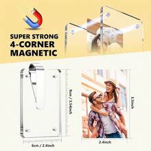 1-4pcs Magnetic Acrylic Car Sun Visor Photo Clip Frame, Multifunctional Car Sun Visor Photo Holder - Square - View 3