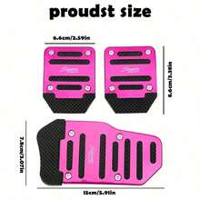 Three Pieces Anti-Slip Car Footrest Pads, Metal Brake Pedal And Accelerator Pedal Covers, Clutch Pedal Cover, Universal Footrest Replacement Kit - A - View 14